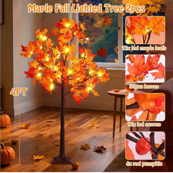 Autumn LED Lighted Maple Trees - Picture 3 of 5